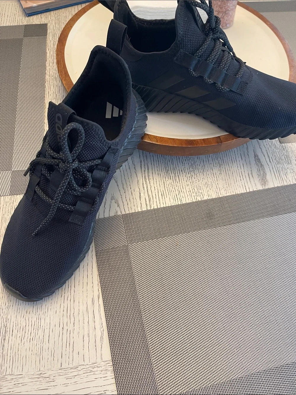Adidas Men's Black Knit Lace/ Slipon
